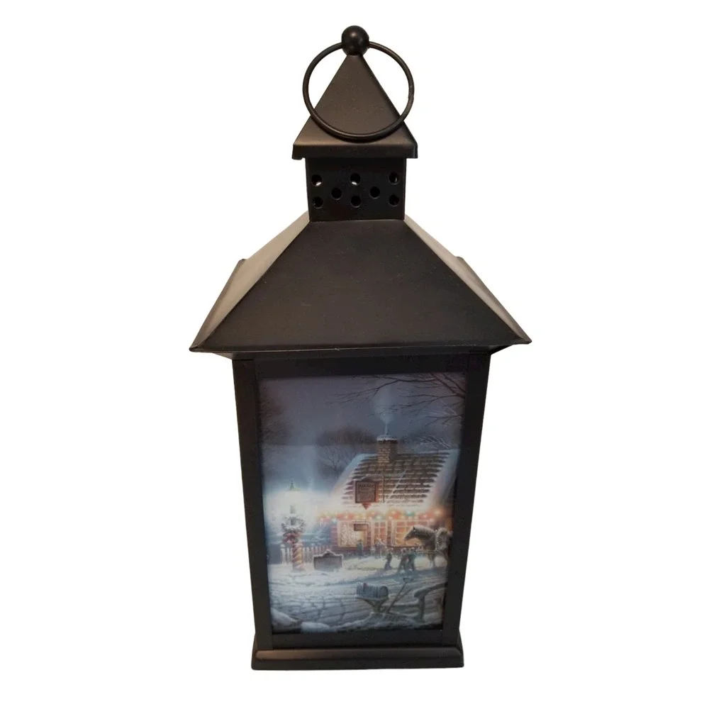 Vintage Terry Redlin Light Up Christmas Lantern Decoration Battery Working